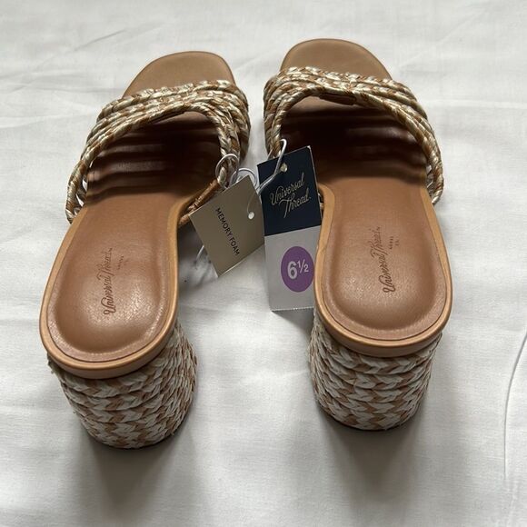 𝅺⭐️nwt Universal Threads Rachel Woven Block Heel Slide Sandals⭐️ - Picture 8 of 8